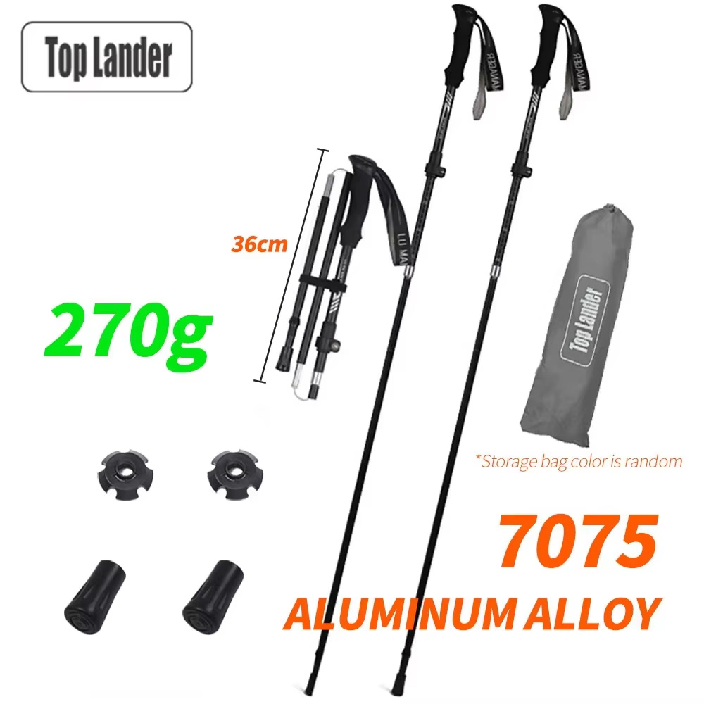 Trekking Pole Carbon - طوي الرحلات القطب 7075 الألومنيوم خفيفة