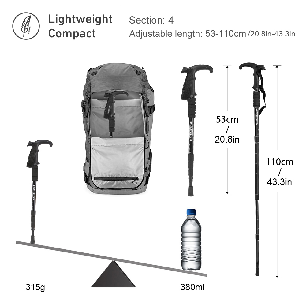 في الهواء الطلق للطي الرحلات ا - مراجعة Trekking Pole Carbon وسعره